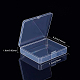 BENECREAT 18 Pack Rectangle Clear Plastic Bead Storage Containers Box Case with Flip-Up Lids for Small Items CON-BC0004-46-2