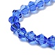 Blue Glass Bicone Beads Strands X-GLAA-S026-6mm-02-3