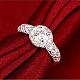Romántico día de san valentín latón circonio cúbico anillos de dedo redondos planos RJEW-BB00246-01-4