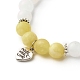 Braccialetti con perline di giada bianca naturale tinta (tinta) per regalo da donna BJEW-JB06660-6