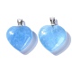 Grade AAA Heart Natural Aquamarine Pendants G-L565-019-2