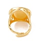 調節可能な真鍮の指指輪構成要素  オーバルパッドリングベースパーツ  カドミウムフリー＆鉛フリー  ゴールドカラー  usサイズ{12}〜usサイズ9 1/4（12mm）  3/4mm  トレイ：19~22内径 KK-G428-01G-2