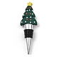 クリスマステーマのアルミニウム合金とPVCのワインボトルストッパー  ワインボトル用  クリスマスツリー  114.5x35x20mm FIND-Q091-01C-1