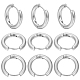 SUNNYCLUE 12 Pairs 202 Stainless Steel Huggie Hoop Earrings with 316 Surgical Stainless Steel Pins EJEW-SC0001-40P-1