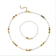 Collier de perles de graines de verre et bracelet extensible SJEW-JS01285-1