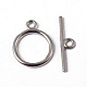 PandaHall 40 Sets Platinum Flat Round Tibetan Style Toggle Clasps for Jewelry Making TIBE-PH0001-01P-NR-3