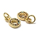 Brass Micro Pave Colorful Cubic Zirconia Charms ZIRC-F092-01-O-2