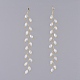 Perles de verre galvanisées boucles d'oreilles pendantes EJEW-JE03820-3