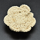綿のかぎ針編みの花  レモンシフォン  46~50x17~20mm AJEW-L040-01-2