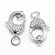 Brass Micro Pave Grade AAA Cubic Zirconia Lobster Claw Clasps ZIRC-P029-09P-NR-1