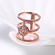 Brass Cubic Zirconia Hollow Three Loops Finger Rings For Party RJEW-BB16279-6RG-4