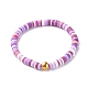 Ensemble de bracelets extensibles en perles heishi en argile polymère faits à la main BJEW-JB07394-5