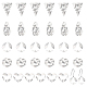 CHGCRAFT 50Pcs 5 Styles 304 Stainless Steel Flat Pendants Round Disc Charms Hearts Triangle Textured Pendants with Loops for Earring Necklace Jewelry Making STAS-CA0001-69P-1