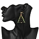 Серьги-гвоздики из латуни в форме рождественской елки EJEW-MZ00496-03-3
