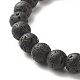 Set di braccialetti elastici a energia energetica con perle rotonde in pietra lavica naturale e ematite sintetica non magnetica BJEW-JB07051-01-5