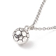 Collier pendentif en alliage de ballon de football / football avec 304 chaînes de câble en acier inoxydable NJEW-JN04040-1
