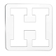 アクリルイヤリング手仕事テンプレート  カードレザーカッティングステンシル  正方形  文字模様  文字.h  15.2x15.2x0.4cm TOOL-WH0156-003-1
