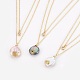 Collares de perlas keshi con perlas barrocas naturales NJEW-JN02255-1