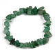 Bracelets extensibles en perles d'aventurine verte naturelle à puce unisexe BJEW-S143-11-2