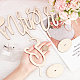 夫妻が結婚式にサイン  恋人のテーブルのための木製の立ち看板  写真の小道具  古いレース  76~165x50~210x3mm  6個/セット DJEW-WH0001-12-3