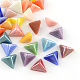 Pearlized Plated Opaque Glass Cabochons PORC-R138-M-1