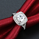 真鍮製キュービックジルコニアリング  結婚指輪  正方形  プラチナ  usサイズ8（18.1mm） RJEW-BB16779-8P-6