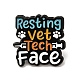 Pasador de esmalte de cara de tecnología veterinaria de descanso de palabras JEWB-I022-06C-1