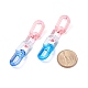 2 paio di orecchini a bottone pendenti con nappa a catena acrilica color caramella a 2 colori per le donne EJEW-JE04769-3