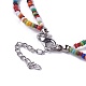 Lampwork Pendants Necklaces and Cowhide Leather Cord Necklaces Set NJEW-JN02317-M-6