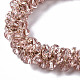 Bracelets extensibles en perles de verre transparentes à facettes BJEW-S144-001F-01-3