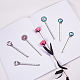 SUNNYCLUE 12PCS 2 Styles Ruler Bookmark Pendant Tray Kit 6Pcs Round Bookmark Cabochon Setting Blanks with 6Pcs Clear Domed Glass Cabochon for DIY Alloy Bookmark Making DIY-SC0005-83AS-7