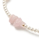Collier de perles de quartz rose naturel pour fille femme NJEW-TA00016-02-5