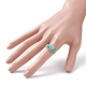 Cat Eye Beaded Finger Ring RJEW-JR00560-01-3