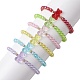 Set di braccialetti elasticizzati con perline di orso acrilico 6 pz 6 colori per bambini BJEW-JB10048-3