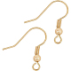 Benecreat 100pcs 18k vergoldete französische Ohrringhaken mit Kugel baumeln Ohrring Zubehör für DIY Ohrringherstellung KK-BC0005-08G-1
