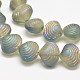 Frosted Electroplate Glass Shell Beads Strands EGLA-M002-B04-1