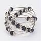 Fünf Schlaufen wickeln Lava Rock Perlen Armbänder BJEW-JB02920-1