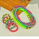Fluorescent Acrylic Jewelry Sets for Kids: Bracelets & Necklaces SJEW-JS00317-1