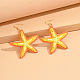 Серьги-подвески из рафии с морскими звездами FS-WG41202-08-1