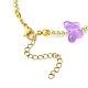 Bracelet en perles de verre fleur et papillon avec 304 fermoirs en acier inoxydable BJEW-JB09585-5