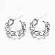 Brass Half Hoop Earrings KK-R117-033-NF-1