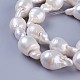 Chapelets de perles de nacre naturell PEAR-F010-14-2