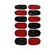 アボカド＆イチゴ＆花フルカバーネイルアートステッカー  キラキラパウダーデカール  自己接着  ネイルチップの装飾用  暗赤色  25.5x10~16.5mm  12pcs /シート MRMJ-T109-WSZ750-1