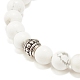 3 pièces 3 bracelets extensibles en perles de pierres précieuses mélangées naturelles et synthétiques de style serti d'étoiles de mer en alliage pour les femmes BJEW-JB08185-9