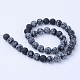 Chapelets de perles de flocon de neige en obsidienne naturelle X-G-Q462-6mm-10-2