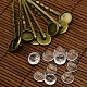 12mm Transparent Clear Domed Glass Cabochon Cover for Iron Hair Bobby Pin DIY Making DIY-X0071-NF-1