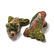 Figurines de poisson rouge de guérison sculptées en unakite naturel DJEW-D012-08H-2