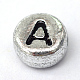 Perles de lettre à trou horizontal en acrylique plaqué PACR-Q099-03A-2