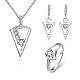 Women Platinum Plated Brass Cubic Zirconia Bridal Jewelry Sets SJEW-BB00319-01-1