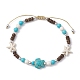 Bracelets de cheville en perles tressées turquoise synthétique étoile de mer et tortue AJEW-AN00564-02-1